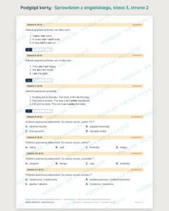 Sprawdzian z angielskiego, klasa 3 szkoły podstawowej — B–E PDF — podgląd, strona 2
