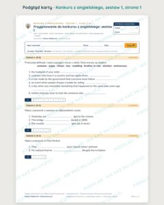 Konkurs z angielskiego, klasy 7–8, zestaw 1 — grupy B–E PDF — podgląd, strona 1