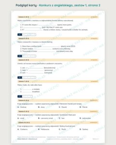 Konkurs z angielskiego, klasy 7–8, zestaw 1 — grupy B–E PDF — podgląd, strona 2