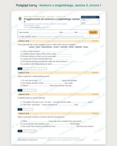 Konkurs z angielskiego, klasy 7–8, zestaw 3 — grupy B–E PDF — podgląd, strona 1