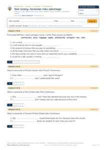 Test roczny z angielskiego, klasa 1 liceum i technikum — B–E — okładka
