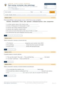 Test roczny z angielskiego, klasa 2 liceum i technikum — B–E — okładka