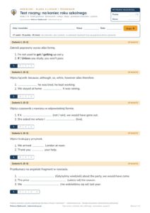 Test roczny z angielskiego, klasa 4 liceum i technikum — B–E — okładka
