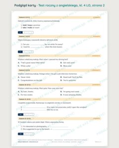 Test roczny z angielskiego, klasa 4 liceum i technikum — B–E — podgląd, strona 2