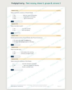Test roczny z angielskiego, klasa 5 — grupy B–E PDF — podgląd, strona 2