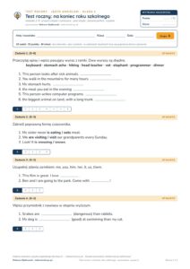 Test roczny z angielskiego, klasa 6 — grupy B–E PDF — okładka
