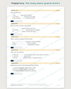 Test roczny z angielskiego, klasa 6 — grupy B–E PDF — podgląd, strona 2