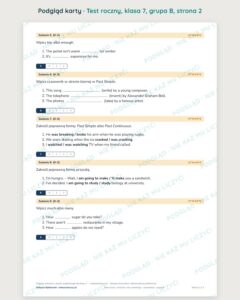 Test roczny z angielskiego, klasa 7 — grupy B–E PDF — podgląd, strona 2
