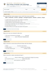 Test roczny z angielskiego, klasa 8 — grupy B–E PDF — okładka