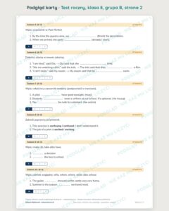 Test roczny z angielskiego, klasa 8 — grupy B–E PDF — podgląd, strona 2