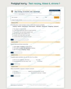 Testy roczne z angielskiego, klasy 4–8 — grupy A–E PDF — podgląd 1