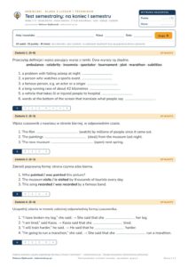 Test semestralny z angielskiego, klasa 2 liceum i technikum — B–E — okładka