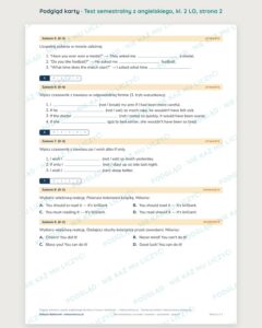Test semestralny z angielskiego, klasa 2 liceum i technikum — B–E — podgląd, strona 2