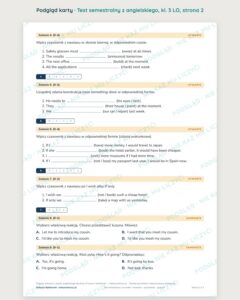 Test semestralny z angielskiego, klasa 3 liceum i technikum — B–E — podgląd, strona 2