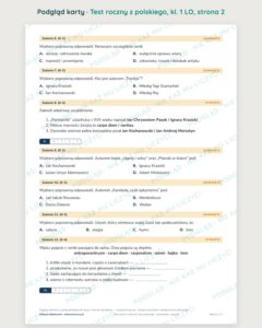 Test roczny z polskiego, klasa 1 liceum i technikum — B–E — podgląd, strona 2