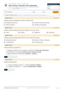 Test roczny z polskiego, klasa 3 liceum i technikum — B–E — okładka