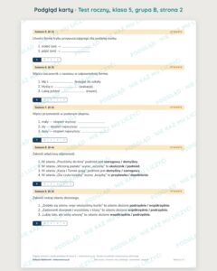 Test roczny z polskiego, klasa 5 — grupy B–E PDF — podgląd, strona 2