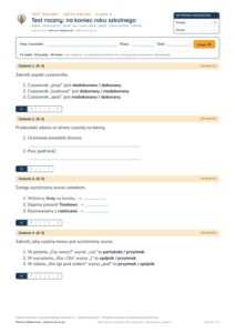 Test roczny z polskiego, klasa 6 — grupy B–E PDF — okładka