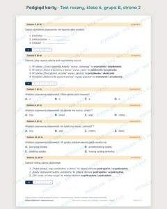 Test roczny z polskiego, klasa 6 — grupy B–E PDF — podgląd, strona 2