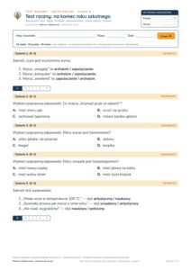 Test roczny z polskiego, klasa 8 — grupy B–E PDF — okładka