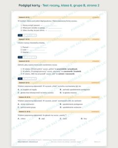 Test roczny z polskiego, klasa 8 — grupy B–E PDF — podgląd, strona 2