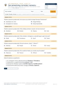 Test semestralny z polskiego, klasa 1 liceum i technikum — B–E — okładka