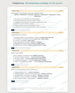Test semestralny z polskiego, klasa 3 liceum i technikum — B–E — podgląd, strona 2