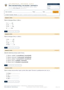 Testy semestralne z polskiego, klasy 4–8 — grupy A–E PDF — okładka