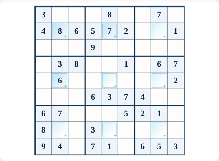 Plansza Center Dot Sudoku