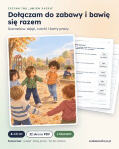 TUS: Dołączam do zabawy, 4–10 lat — 22 strony PDF z kluczem — grafika produktu
