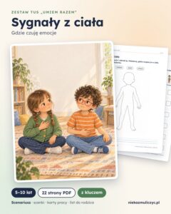 TUS: Sygnały z ciała, 5–10 lat — 22 strony PDF z kluczem — grafika produktu